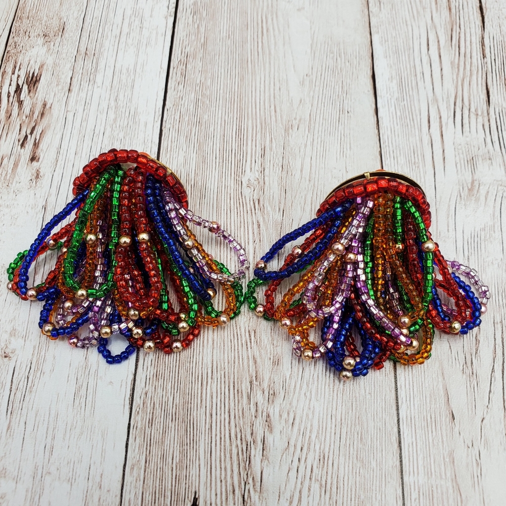 Vintage Mardi Gras / Carnaval Earrings - Picture 2 of 4